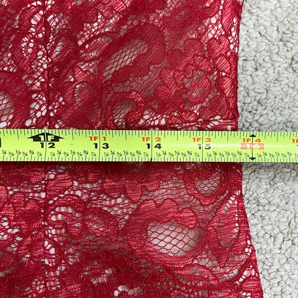 SOLD-----------Jax Women's Size 12 Red Lace Lined Knee Length Dress - Picture 12 of 14